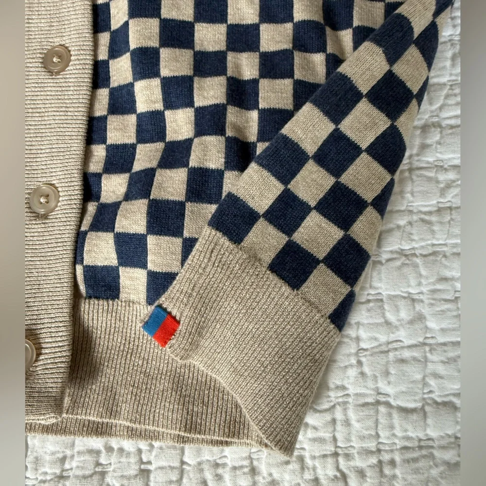 Kule Checkered V-Neck Cardigan Sweater - Picture 6 of 7